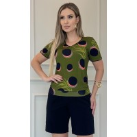  034305 - Blusa Ramany Cós Estampa Póa 